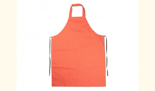 Butchers Waterproof Long Bib Striped Apron ( Red and White Stripes)